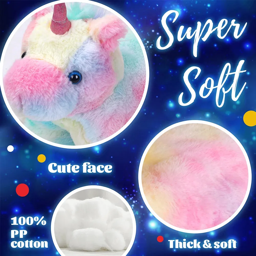 Unicorn Plush Toy with LED Lights and Music