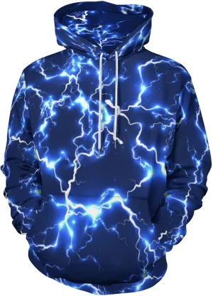 Unisex New Men's Novelty Hoodies Cool Lightning Graphic Hoody Fleece Pullover Hooded Sweatshirts