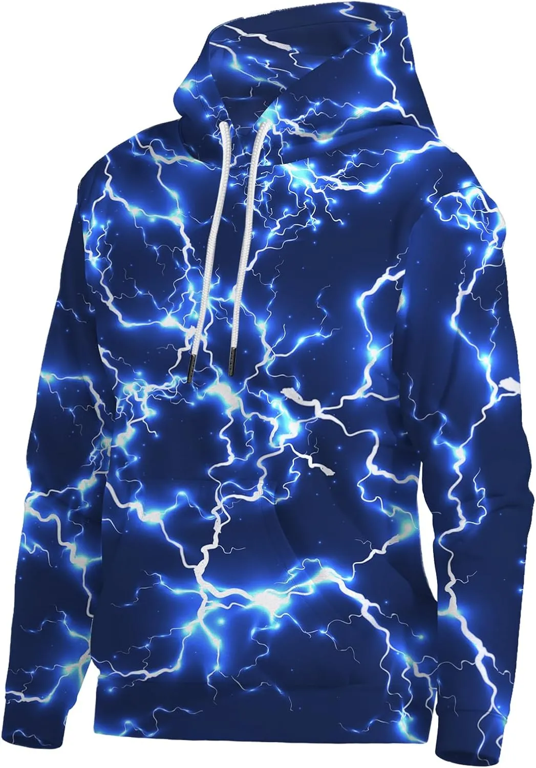 Unisex New Men's Novelty Hoodies Cool Lightning Graphic Hoody Fleece Pullover Hooded Sweatshirts