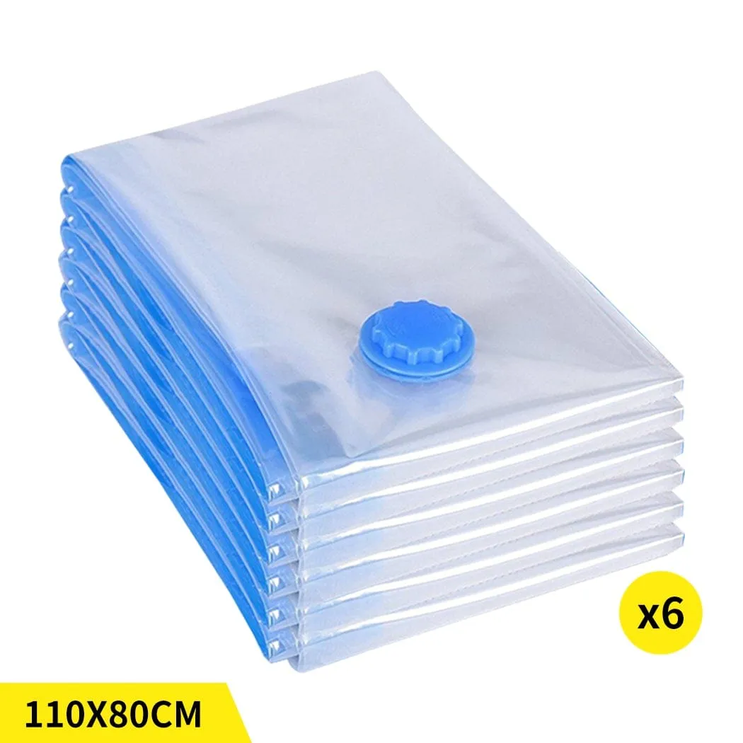 Vacuum Storage Bags Save Space Seal Compressing Clothes Quilt Organizer Saver 6x 110cm x 80cm