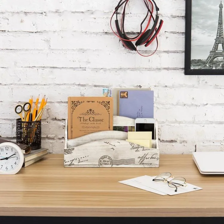 Vintage Postcard Desktop Mail Organizer