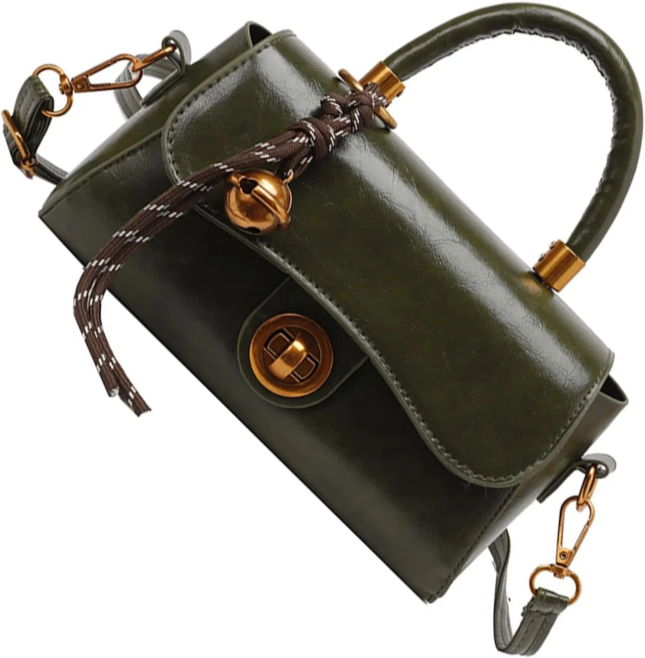 Vintage Styles Commuters Handbag PU Leather Shoulder Purse Small Square Crossbody Bag for Everyday Use and Travel