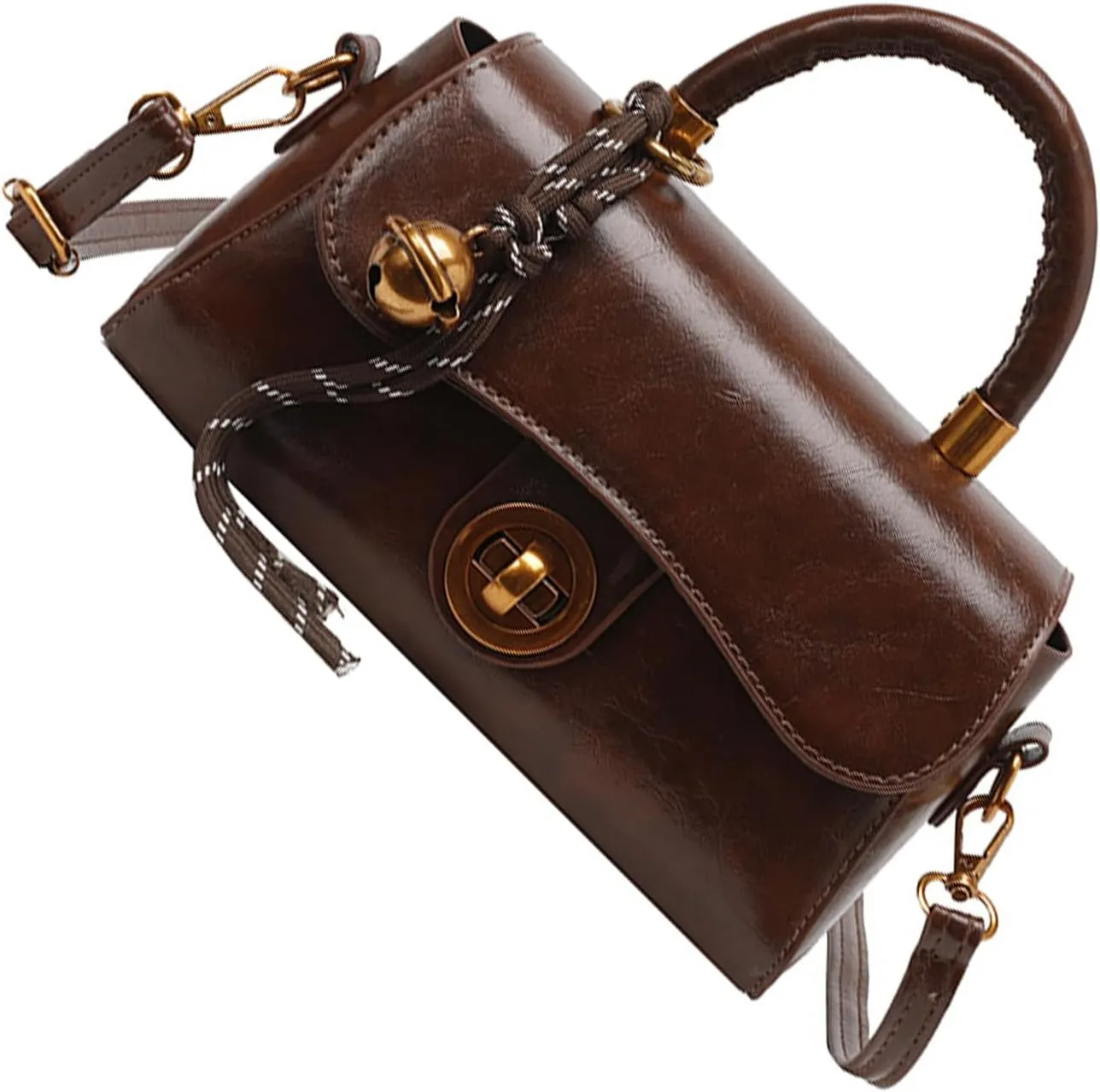 Vintage Styles Commuters Handbag PU Leather Shoulder Purse Small Square Crossbody Bag for Everyday Use and Travel