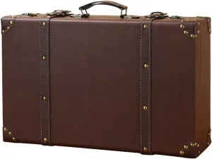Vintage Styles Wooden Leather Suitcase for Home Or Travel Use Photography Props Decorative Box Collectible Storage Case