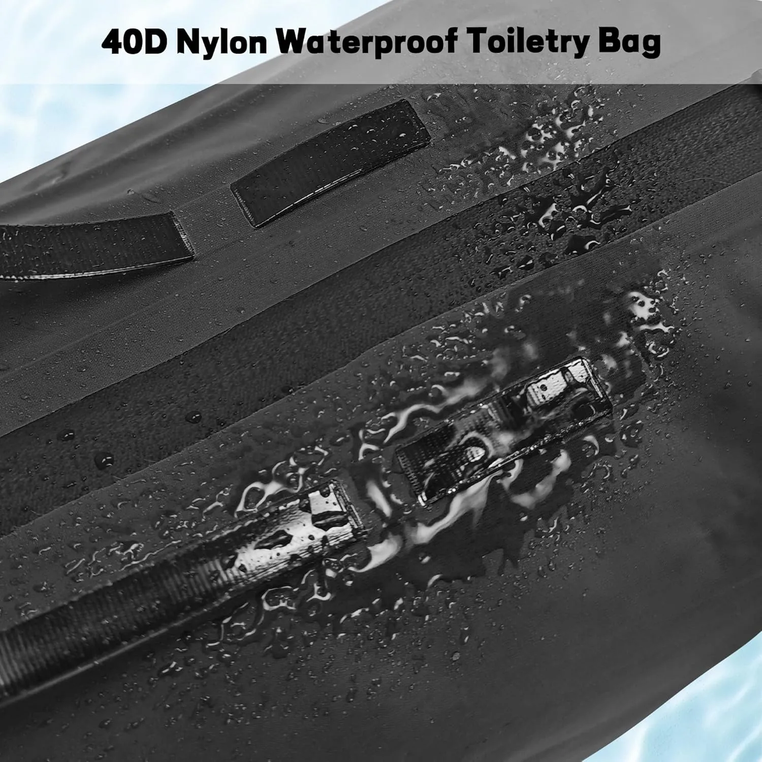 Waterproof Toiletry Bag for Travel, Zipper Styles, 40D Nylon Toiletry Organizer Bags with Shoulder Straps for Men Women, Travel Accessories1 PACK,Black