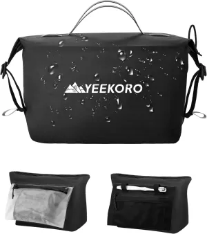 Waterproof Toiletry Bag for Travel, Zipper Styles, 40D Nylon Toiletry Organizer Bags with Shoulder Straps for Men Women, Travel Accessories1 PACK,Black
