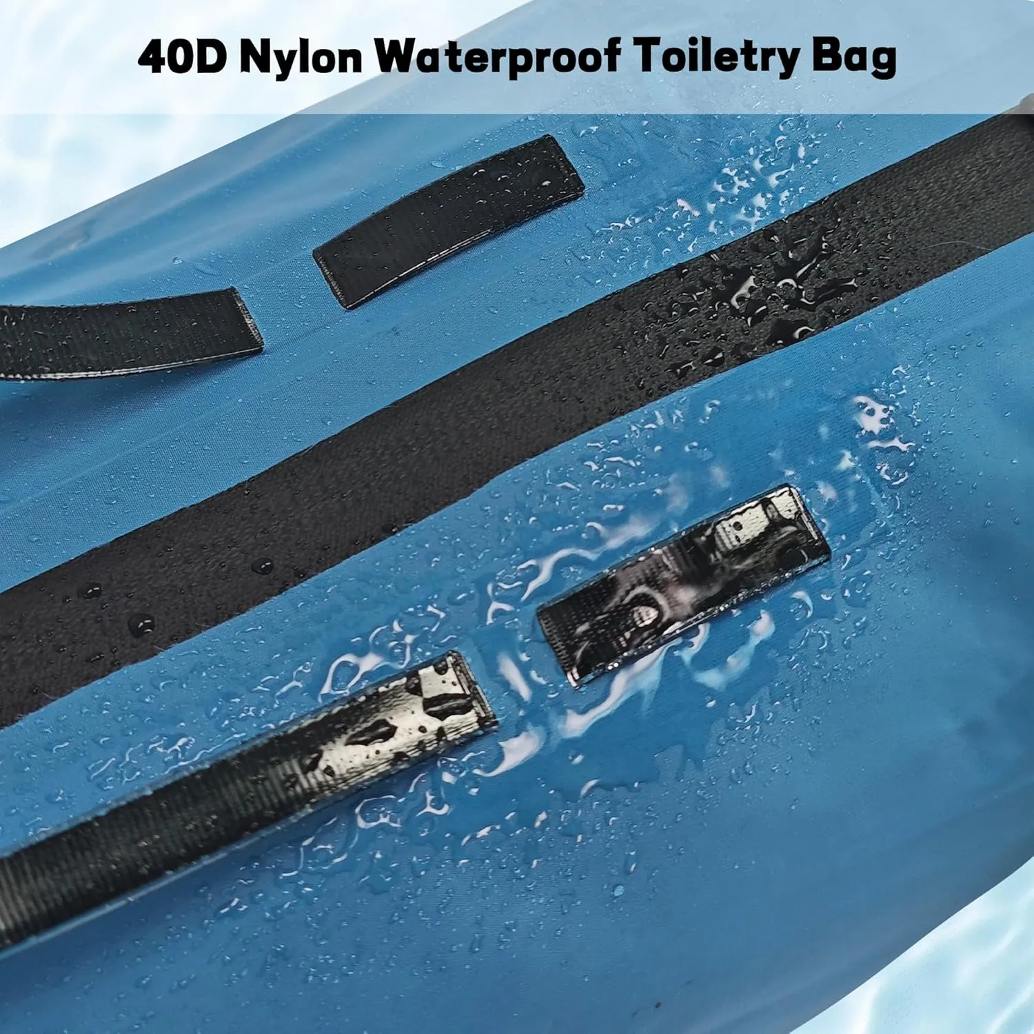 Waterproof Toiletry Bag for Travel, Zipper Styles, 40D Nylon Toiletry Organizer Bags with Shoulder Straps for Men Women, Travel Accessories1 PACK,Blue