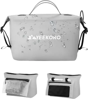 Waterproof Toiletry Bag for Travel, Zipper Styles, 40D Nylon Toiletry Organizer Bags with Shoulder Straps for Men Women, Travel Accessories1 PACK,Grey