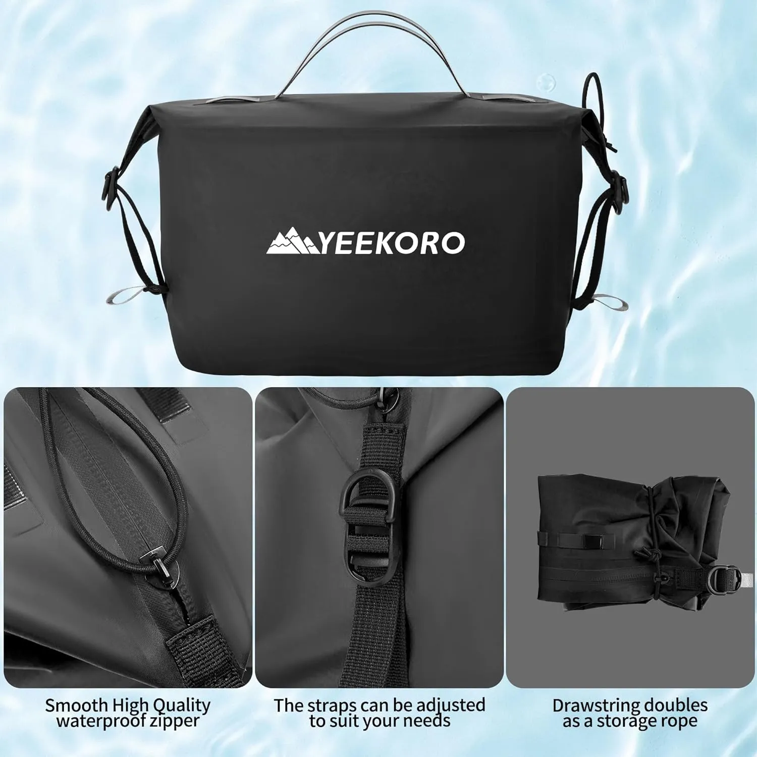 Waterproof Toiletry Bag for Travel, Zipper Styles, 40D Nylon Toiletry Organizer Bags with Shoulder Straps for Men Women, Travel Accessories2 PACK,Black