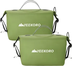 Waterproof Toiletry Bag for Travel, Zipper Styles, 40D Nylon Toiletry Organizer Bags with Shoulder Straps for Men Women, Travel Accessories2 PACK,Green