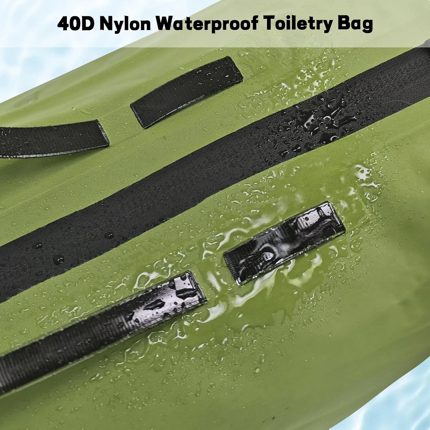 Waterproof Toiletry Bag for Travel, Zipper Styles, 40D Nylon Toiletry Organizer Bags with Shoulder Straps for Men Women, Travel Accessories2 PACK,Green