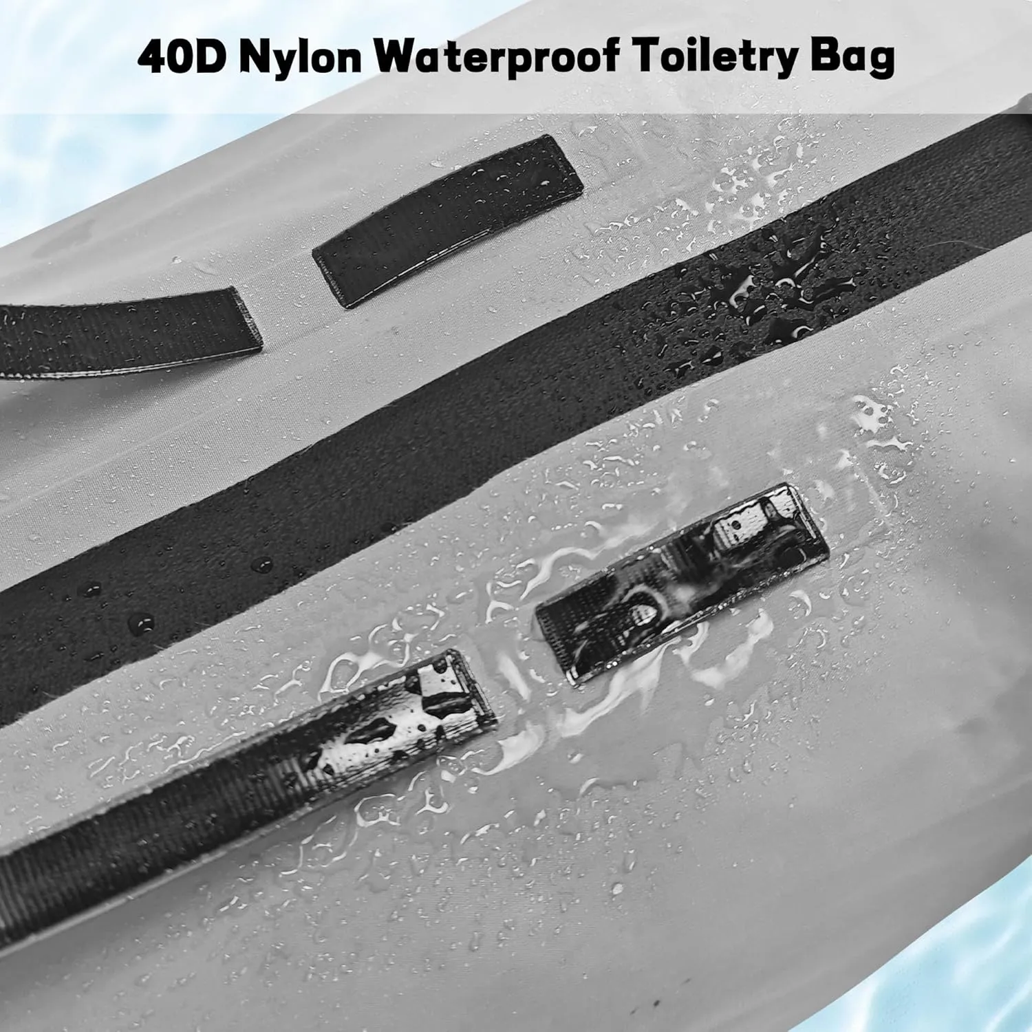 Waterproof Toiletry Bag for Travel, Zipper Styles, 40D Nylon Toiletry Organizer Bags with Shoulder Straps for Men Women, Travel Accessories2 PACK,Grey