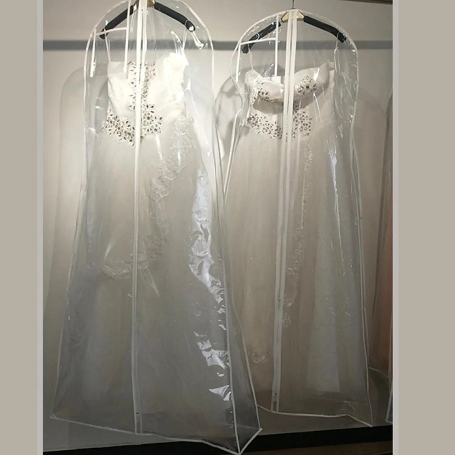 Wedding Dress Garment Bag Breathable Transparent Fabric Covering For Bridal Gown Storage And Travel