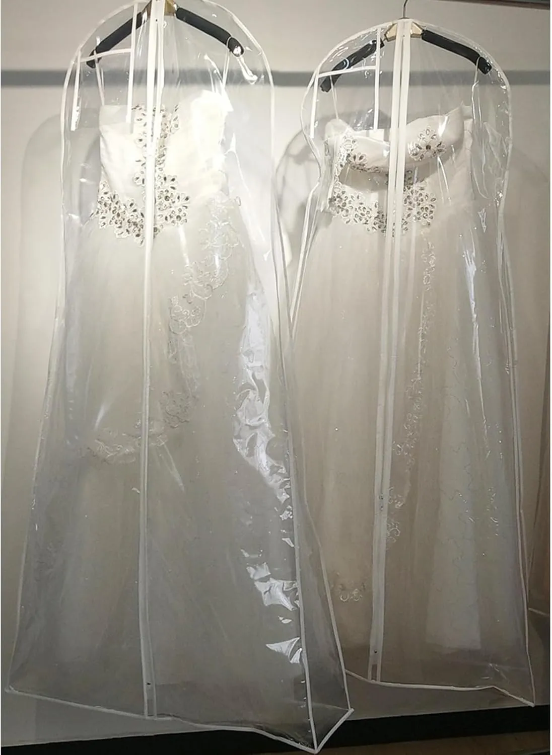 Wedding Dress Garment Bag Breathable Transparent Fabric Covering For Bridal Gown Storage And Travel
