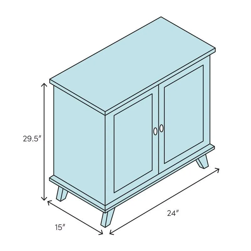 White Wash Solid Wood 2 - Door Accent Cabinet Great in your Sunroom or Kitchen Fixed Shelf Inside for Storage, this Cabinet