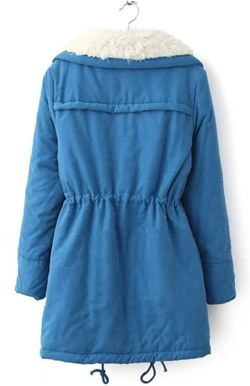 Winter Coat Female Cotton Padded Waist Casual Wear Pink Black Coat