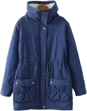 Winter Coat Female Cotton Padded Waist Casual Wear Pink Black Coat