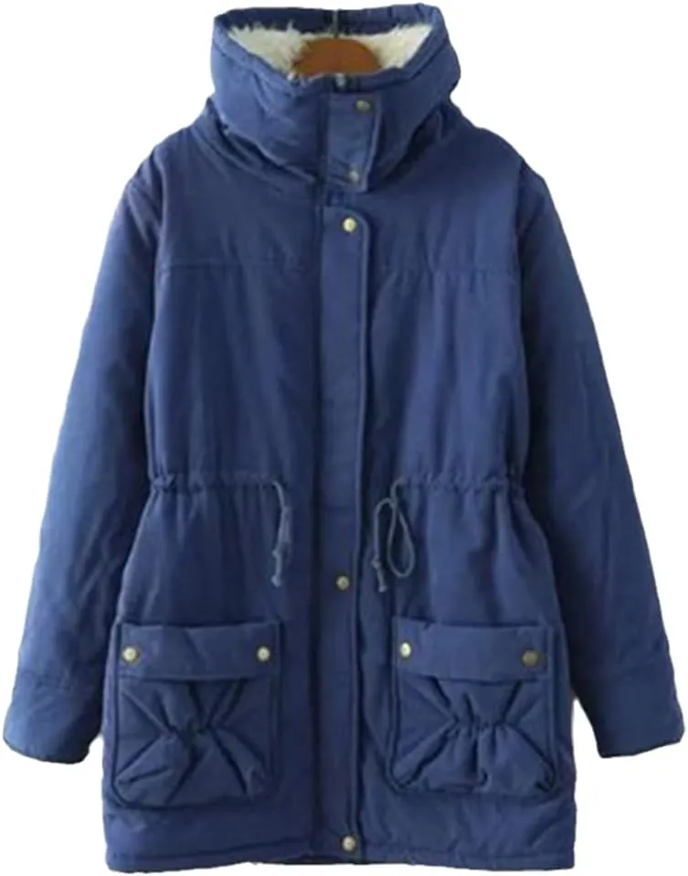 Winter Coat Female Cotton Padded Waist Casual Wear Pink Black Coat