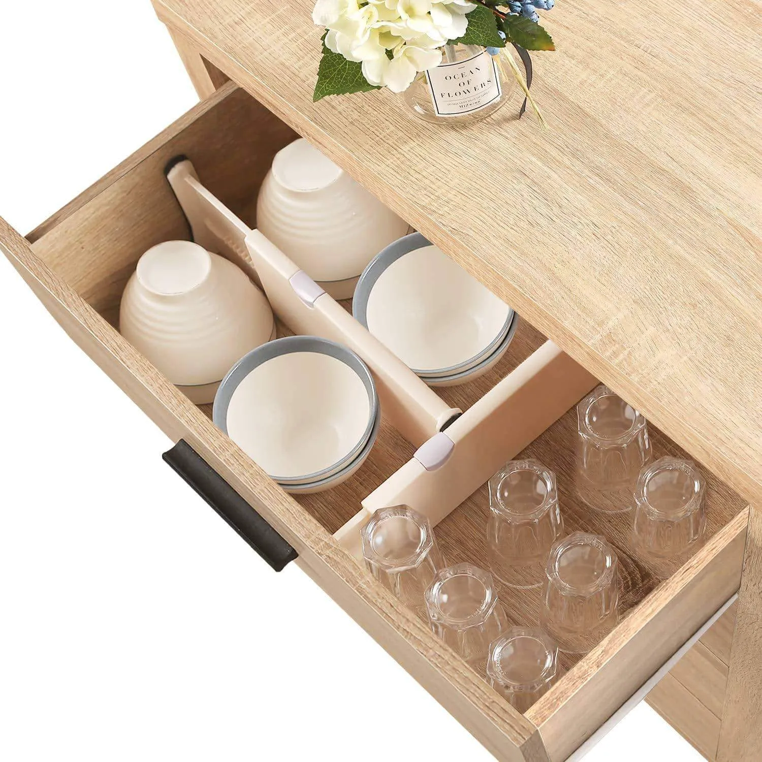 WLIVE Drawer Dividers 4 Pack Adjustable Expandable Dresser Drawer Organizers for Bedroom, Bathroom, Closet, Office, Kitchen Storage