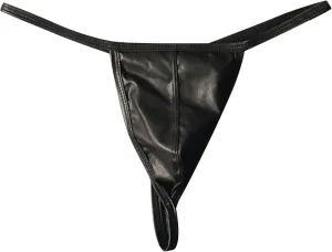 wodceeke Mens Leather Thongs Underwear Sexy T-Back G-String Low Rise Briefs Panties Underpants for Party Club Night