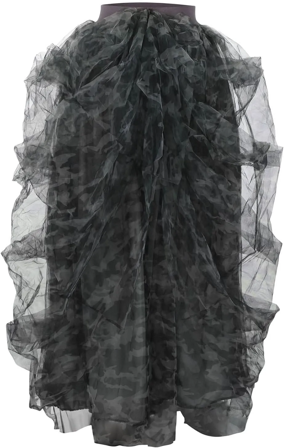 Women Tulle Long Skirt High Waist Ruffle Floor Length Dresses Wedding Guest Plus Size Dress Sexy Slit Puffy Maxi Skirts