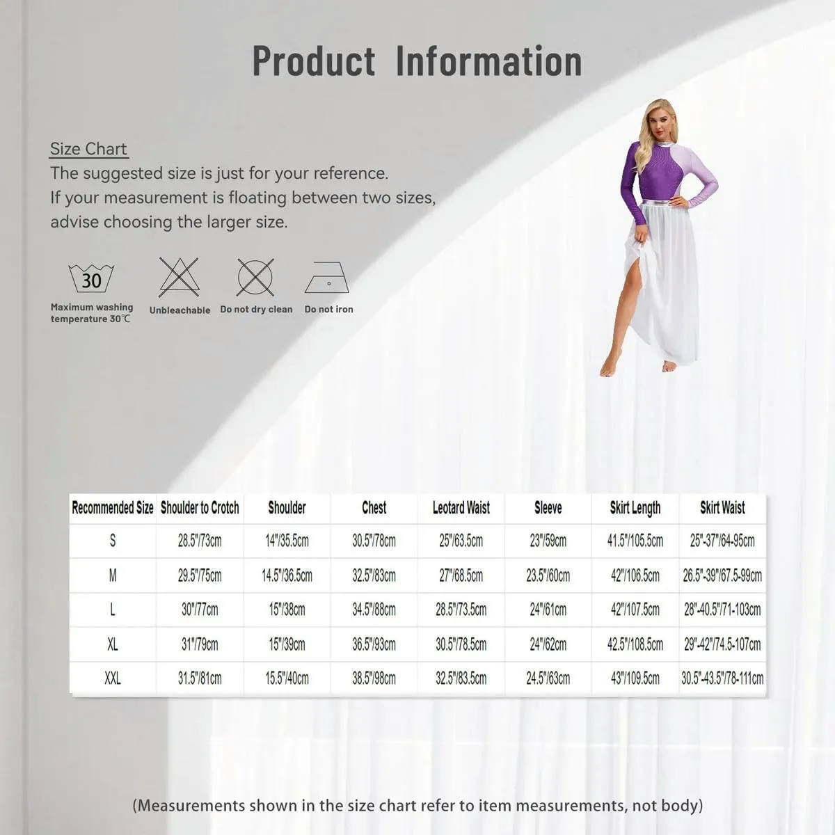 WomenChiffon Skirt DanceLeotardOutfits Rhinestones Skating Long Skirts Bodysuit Dancer Practice Wear