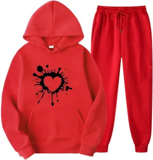 Womens 2 Piece Outfits Lounge Matching Sweat Sets Tracksuit Funny Graphic Oversized Hooded Sweatshirts Jogger Pants
