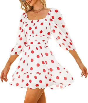 WomenS Backless Tie Detail Mini Dress - Square Neck Ruffle Bow Evening Wear