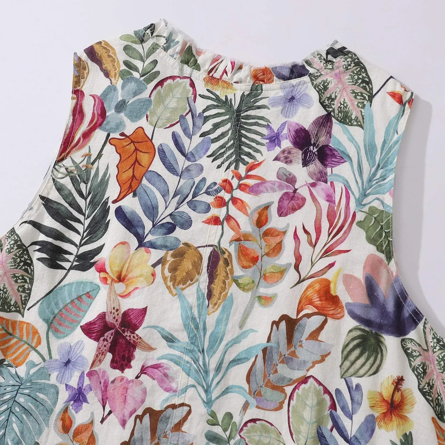Womens Dress Floral Tropical Print Summer Casual Sunndresses Beach Vacation Party Wear