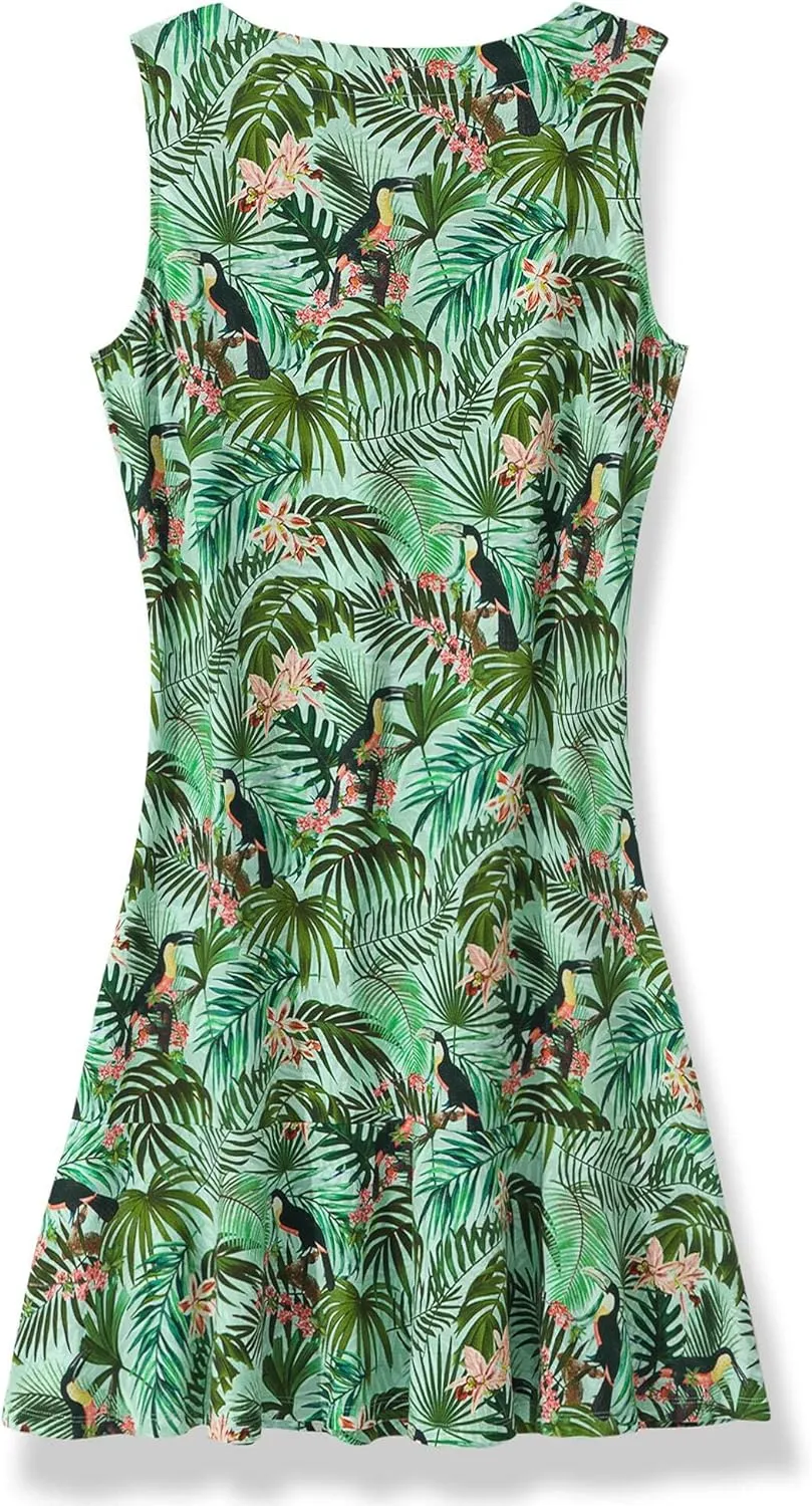 Womens Dress Floral Tropical Print Summer Casual Sunndresses Beach Vacation Party Wear