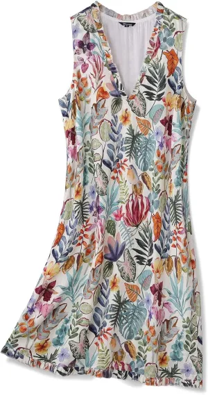 Womens Dress Floral Tropical Print Summer Casual Sunndresses Beach Vacation Party Wear