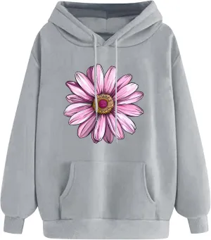 Womens Graphic Hoodies Casual Loose Long Sleeve Oversized Sweatshirts Winter Fashion Outfits 2024 With Pockets