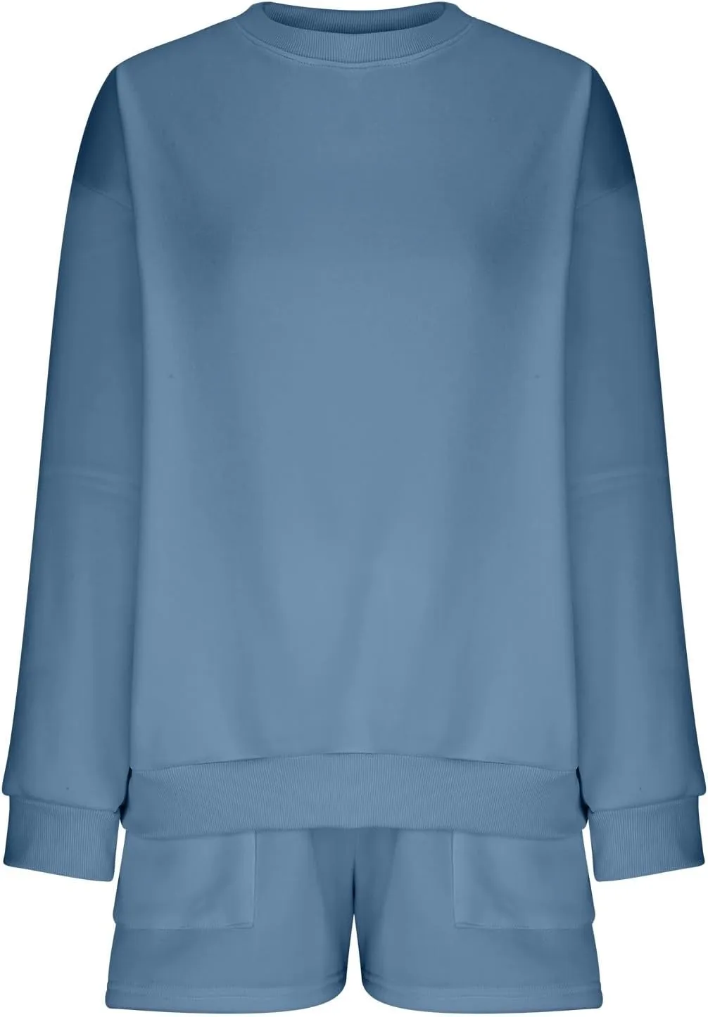 Womens Lounge Sets 2 Piece Outfits Oversized Long Sleeve Hoodies Sweatsuit Casual Sweat Shorts Matching Tracksuit