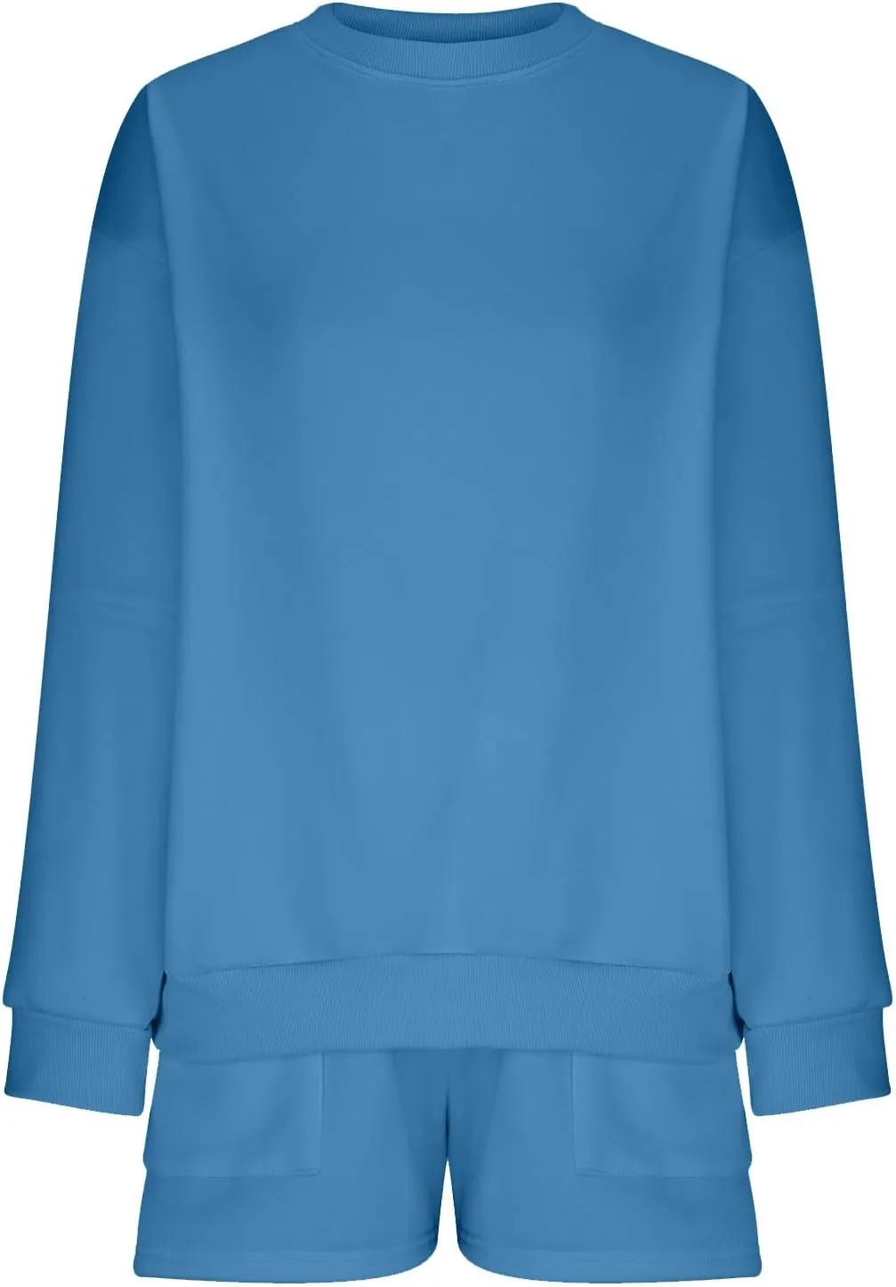 Womens Lounge Sets 2 Piece Outfits Oversized Long Sleeve Hoodies Sweatsuit Casual Sweat Shorts Matching Tracksuit