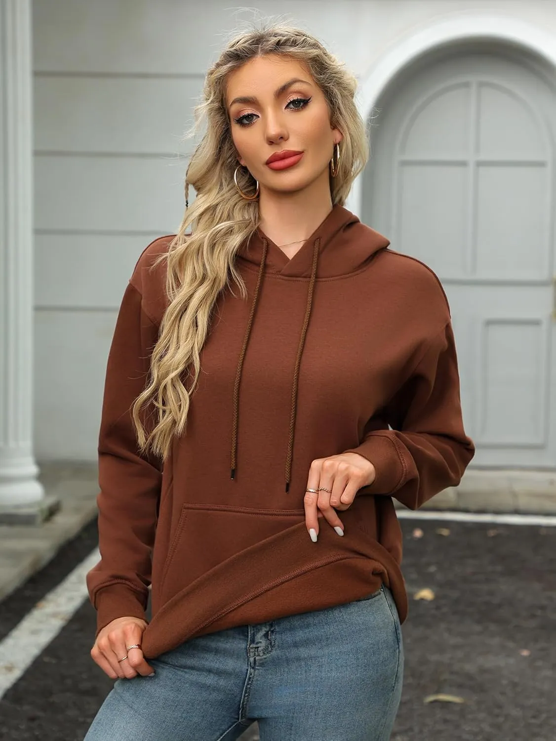 Womens Oversized Comfort Hoodie Soft Cotton Lounge Wear Boyfriend Hoodie