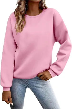 Womens Oversized Sweatshirts Cute Crewneck Long Sleeve Fleece Pullover Tops Winter Outfits Fashion Clothes 2024