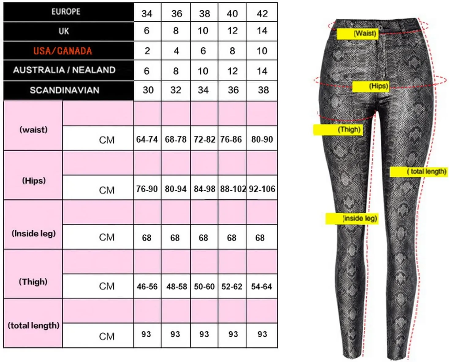 Women's Pu Faux Leather Pants Slim Leggings Variety of Styles with Pockets