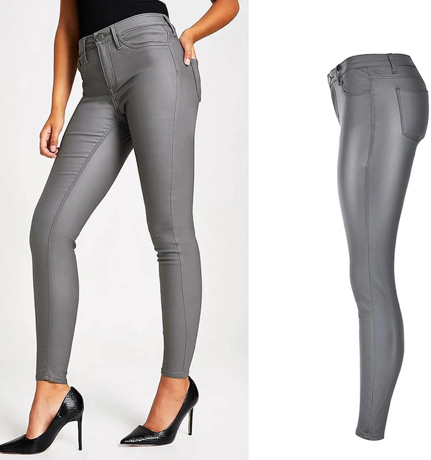 Women's Pu Faux Leather Pants Slim Leggings Variety of Styles with Pockets