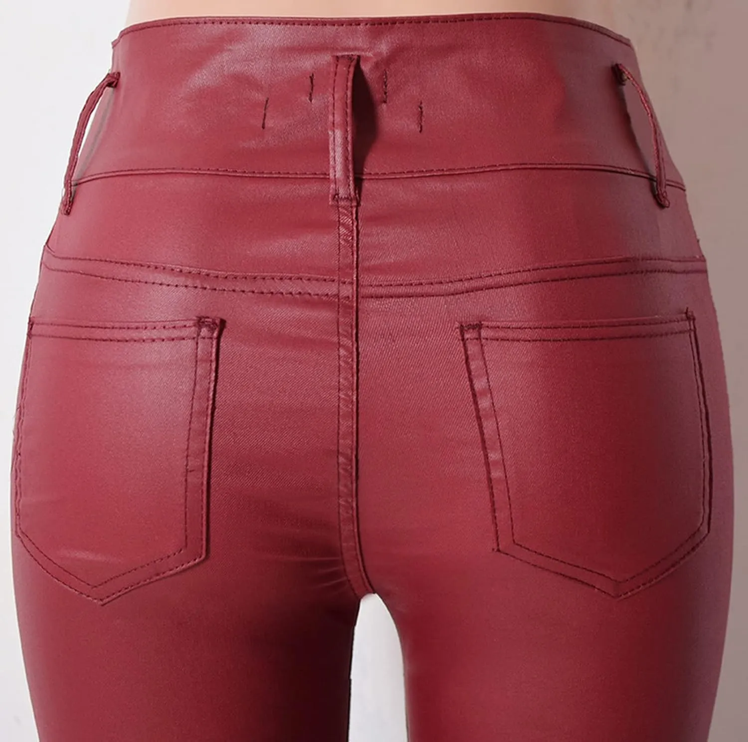 Women's Pu Faux Leather Pants Slim Leggings Variety of Styles with Pockets