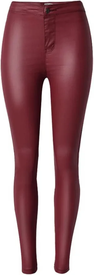 Women's Pu Faux Leather Pants Slim Leggings Variety of Styles with Pockets