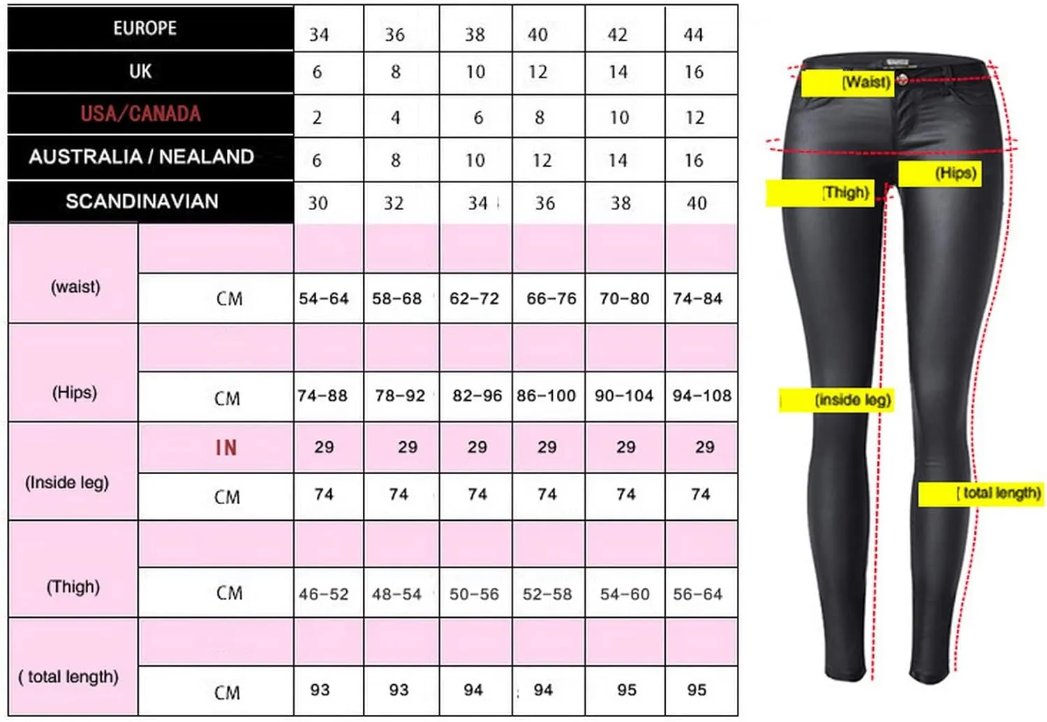 Women's Pu Faux Leather Pants Slim Leggings Variety of Styles with Pockets