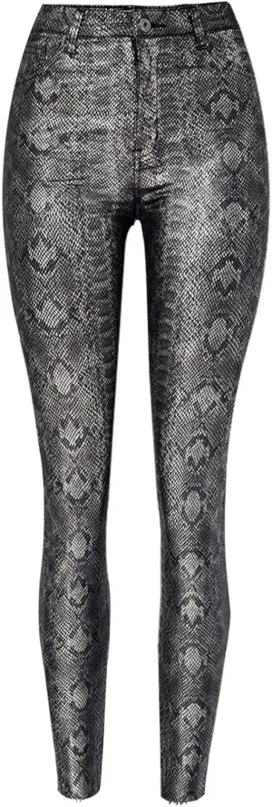 Women's Pu Faux Leather Pants Slim Leggings Variety of Styles with Pockets