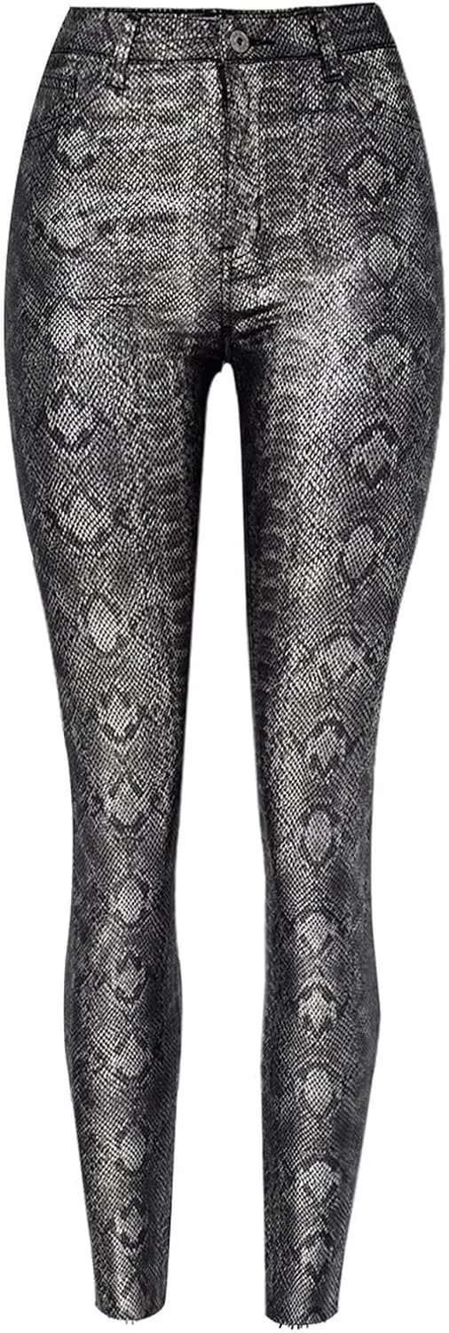 Women's Pu Faux Leather Pants Slim Leggings Variety of Styles with Pockets