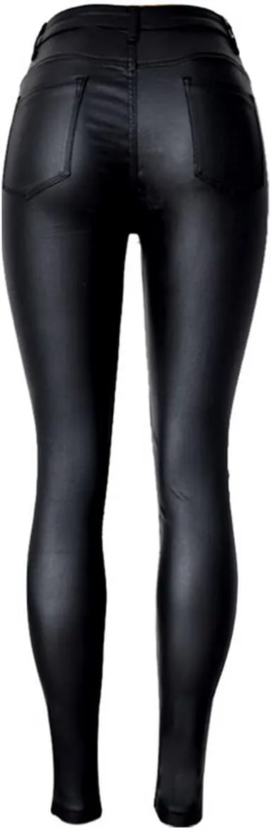 Women's Pu Faux Leather Pants Slim Leggings Variety of Styles with Pockets