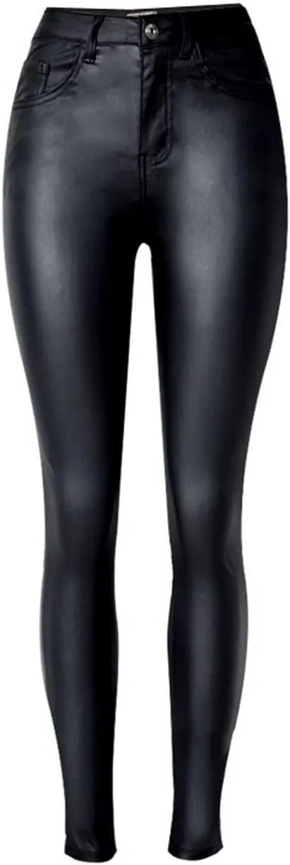 Women's Pu Faux Leather Pants Slim Leggings Variety of Styles with Pockets