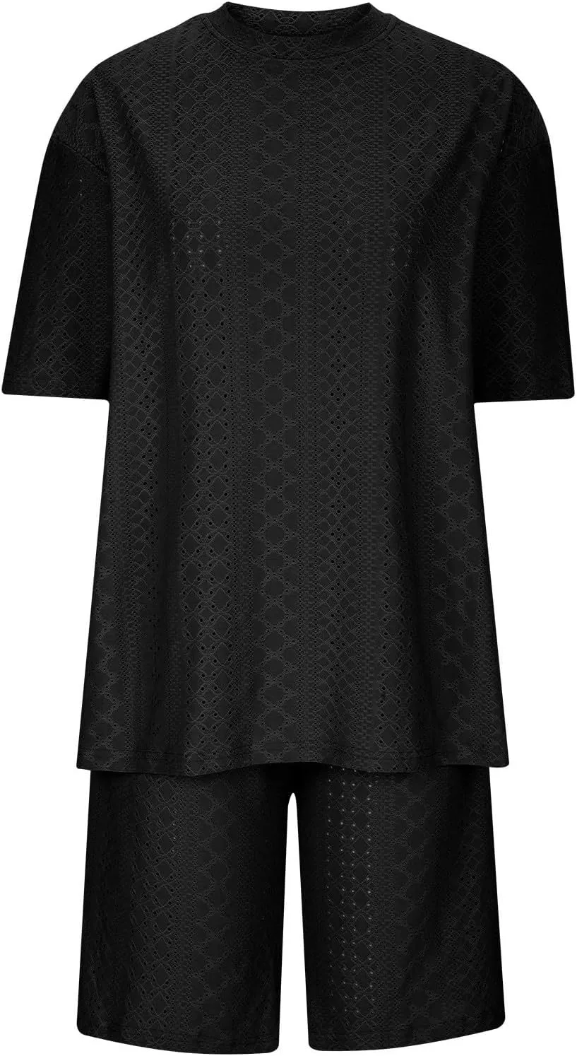 Womens Summer Beach Vacation Outfits 2024 2 Piece Short Set Oversized Tshirt Bermuda Shorts Matching Lounge Sets