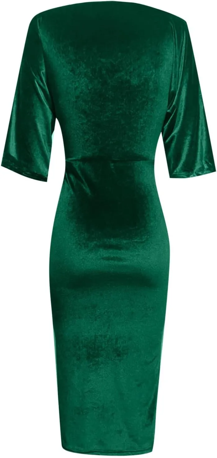 Women's V Neck Sexy Irregular Skirt Evening Dress Gold Velvet Dress Casual Skirts for Women 2024