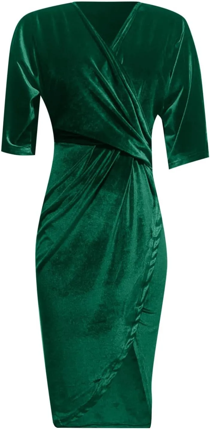 Women's V Neck Sexy Irregular Skirt Evening Dress Gold Velvet Dress Casual Skirts for Women 2024