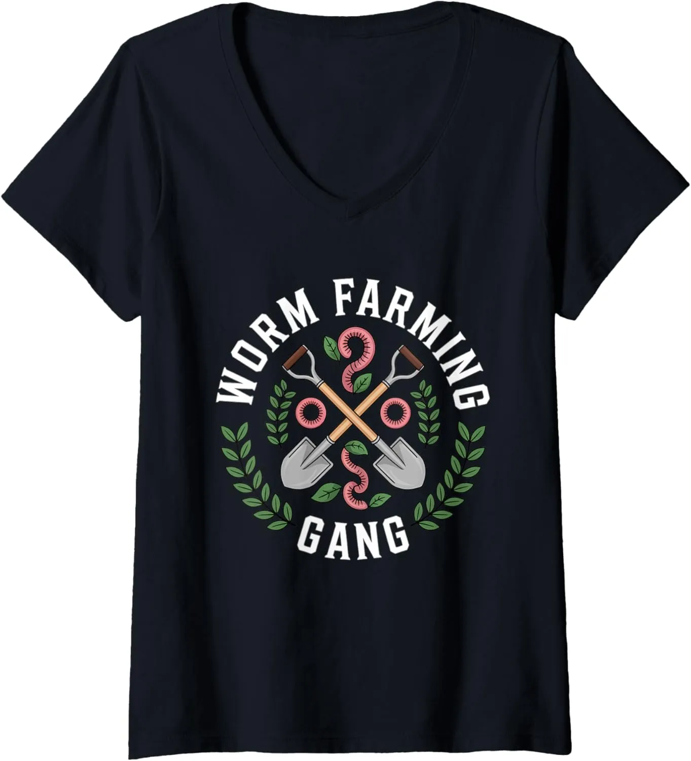 Womens Worm Farming Apparel for Organic Compost Enthusiasts V-Neck T-Shirt