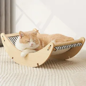 Wooden Cat Rocking Bed
